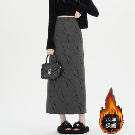 FA53039# 加厚感复古毛呢半身裙女新款冬季显瘦高腰半裙直筒裙女  服裝批發女裝批發服飾貨源