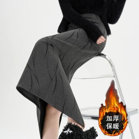 FA53039# 加厚感复古毛呢半身裙女新款冬季显瘦高腰半裙直筒裙女  服裝批發女裝批發服飾貨源