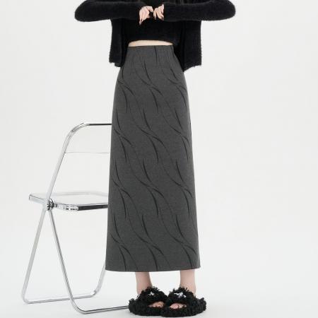 FA53039# 加厚感复古毛呢半身裙女新款冬季显瘦高腰半裙直筒裙女  服裝批發女裝批發服飾貨源