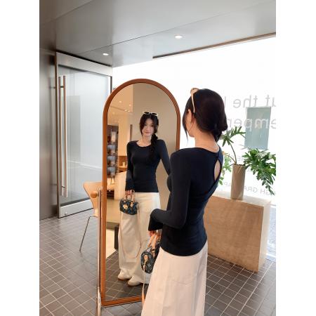 FA53074# 图独特超好看镂空磨毛打底衫女秋冬新款修身显瘦内搭上衣  服裝批發女裝批發服飾貨源