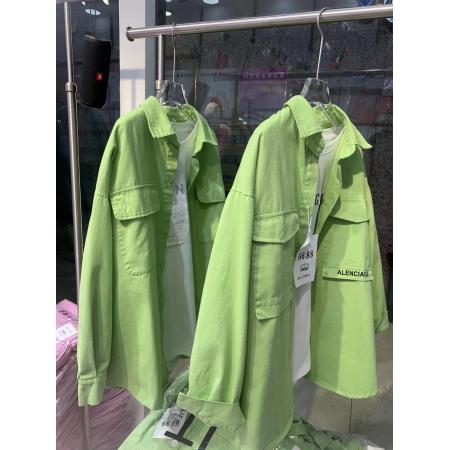 FA53100# 大码300斤欧货时尚慵懒风洋气宽松休闲百搭彩色字母衬衫外套女潮  服裝批發女裝批發服飾貨源