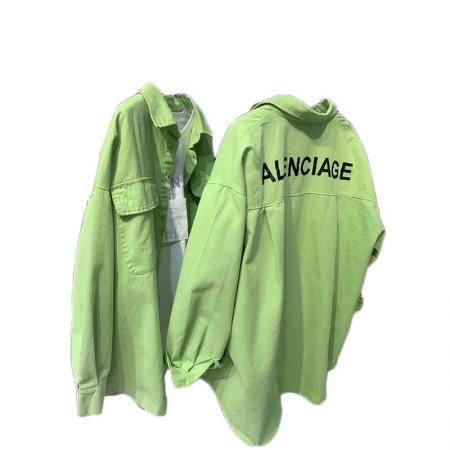 FA53100# 大码300斤欧货时尚慵懒风洋气宽松休闲百搭彩色字母衬衫外套女潮  服裝批發女裝批發服飾貨源