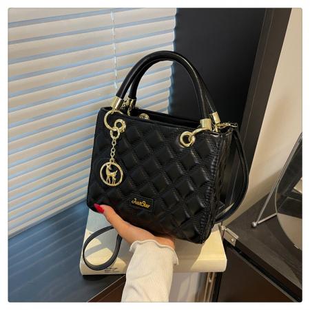 TJ2231# 跨境菱格绣线手提包包女2025新款流行时尚单肩斜挎包质感戴妃女包