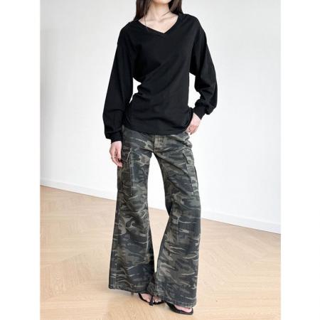 FA53107# 春秋大码胖mm复古时尚显瘦V领女高级感单排扣潮 服裝批發女裝批發服飾貨源