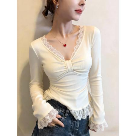 FA53135# 法式蕾丝拼接...