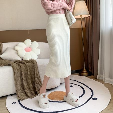 FA53158# ～秋冬弹力坑条纹针织半身裙女直筒裙包臀裙气质毛线裙半身裙 服裝批發女裝批發服飾貨源