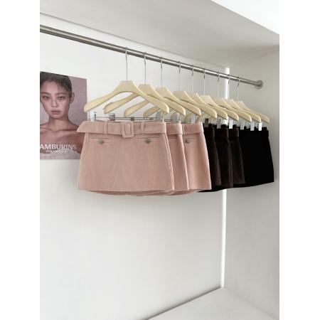 FA53168# 粉色灯芯绒半身裙女冬季miu系甜美纯欲风a字裙包臀裙 服裝批發女裝批發服飾貨源