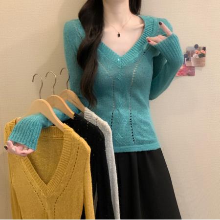 FA53176# 秋冬新款绞花细闪修身辣妹显瘦打底气质修身显瘦百搭上衣 服裝批發女裝批發服飾貨源