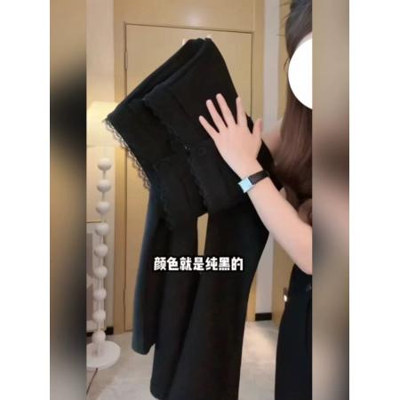 FA53184# 黑色西装微喇叭裤子女秋冬新款小个子修身显瘦休闲超模马蹄裤 服裝批發女裝批發服飾貨源