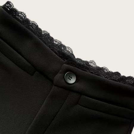 FA53184# 黑色西装微喇叭裤子女秋冬新款小个子修身显瘦休闲超模马蹄裤 服裝批發女裝批發服飾貨源