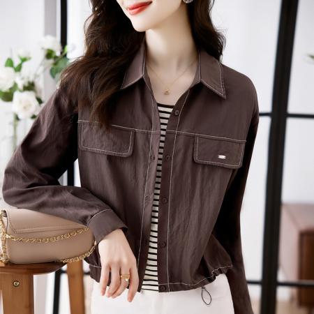 FA53219# 女士短外套矮小个子春秋装韩版新款时尚休闲百搭bf夹克潮薄外套 服裝批發女裝批發服飾貨源