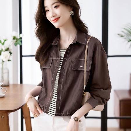 FA53219# 女士短外套矮小个子春秋装韩版新款时尚休闲百搭bf夹克潮薄外套 服裝批發女裝批發服飾貨源