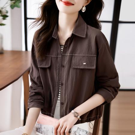 FA53219# 女士短外套矮小个子春秋装韩版新款时尚休闲百搭bf夹克潮薄外套 服裝批發女裝批發服飾貨源
