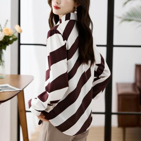 FA53220# 大码宽松花色春秋女装翻领彩色雪纺衫上衣开衫衬衫打底衫衬衣 服裝批發女裝批發服飾貨源