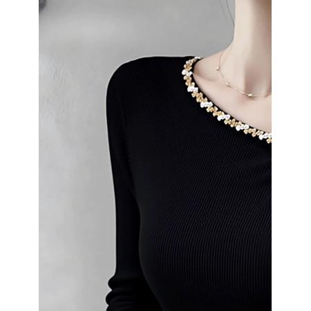 FA53222# 秋冬美式复古甜辣妹长袖打底衫女内搭独特绝美修身显瘦上衣 服裝批發女裝批發服飾貨源