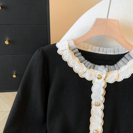 FA53232# 小香风蕾丝花边衬衫女早春新款设计感拼接时尚显瘦衬衣 服裝批發女裝批發服飾貨源