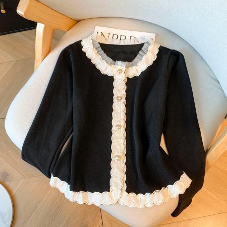 FA53232# 小香风蕾丝花边衬衫女早春新款设计感拼接时尚显瘦衬衣 服裝批發女裝批發服飾貨源