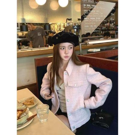 FA53243# 韩系甜美温柔氛围感夹克衫上衣女秋季新款小香风绝美气质外套 服裝批發女裝批發服飾貨源