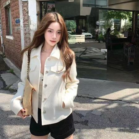 FA53243# 韩系甜美温柔氛围感夹克衫上衣女秋季新款小香风绝美气质外套 服裝批發女裝批發服飾貨源