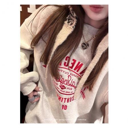 FA53255# 韩系慵懒风卫衣设计感开叉半身群两件一整套穿搭宽松休闲港风 服裝批發女裝批發服飾貨源