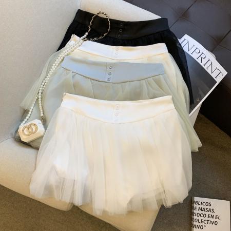 FA53269# 纯色芭蕾风网纱半身裙女秋冬a字蓬蓬短裙长裙 服裝批發女裝批發服飾貨源