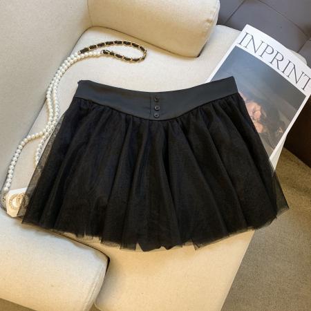 FA53269# 纯色芭蕾风网纱半身裙女秋冬a字蓬蓬短裙长裙 服裝批發女裝批發服飾貨源