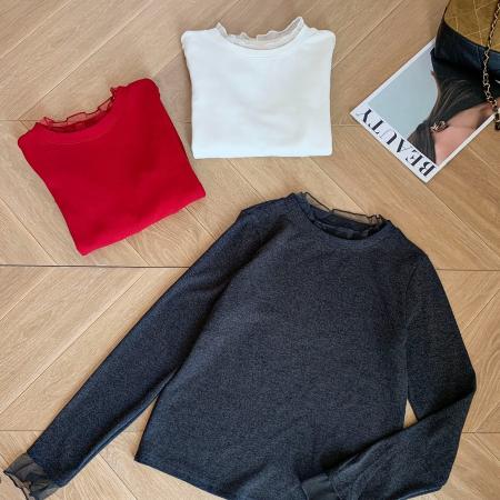 FA53328# 冬季新款长袖加绒打底衫T恤女蕾丝拼接时尚洋气百搭上衣 服裝批發女裝批發服飾貨源