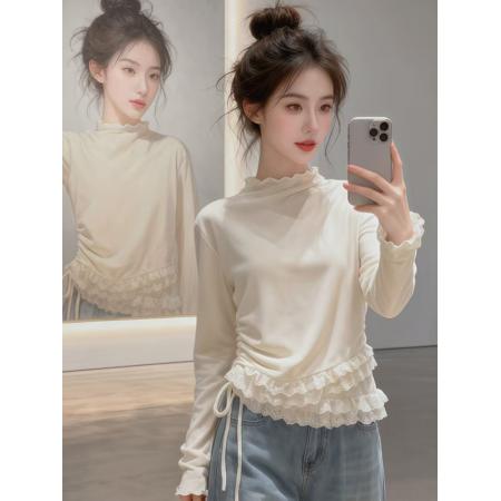 FA53367# 春秋季新款韩版长袖T恤女设计感 服裝批發女裝批發服飾貨源