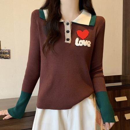 FA53373# 大码女装秋冬新款针织衫拼接设计感百搭显瘦减龄毛衣打底衫 服裝批發女裝批發服飾貨源