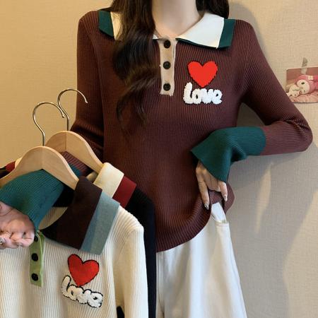 FA53373# 大码女装秋冬新款针织衫拼接设计感百搭显瘦减龄毛衣打底衫 服裝批發女裝批發服飾貨源