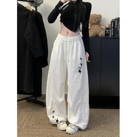 FA53377# 街舞潮牌美式垂坠星星香蕉弯刀卫裤女爵士简约跳舞显瘦运动裤 服裝批發女裝批發服飾貨源
