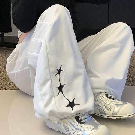 FA53377# 街舞潮牌美式垂坠星星香蕉弯刀卫裤女爵士简约跳舞显瘦运动裤 服裝批發女裝批發服飾貨源