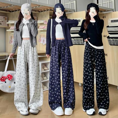 FA53384# 可爱印花直筒...