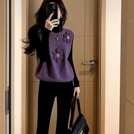 FA53389# 上架72小时有货-超好看独特漂亮针织毛衣打底冬装绝美轻奢内搭 服裝批發女裝批發服飾貨源