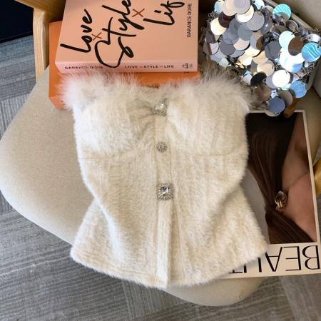 FA53394# 上设计感法式轻奢抹胸上衣女可外穿带胸垫吊带背心性感辣妹 服裝批發女裝批發服飾貨源