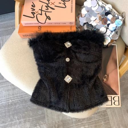 FA53394# 上设计感法式轻奢抹胸上衣女可外穿带胸垫吊带背心性感辣妹 服裝批發女裝批發服飾貨源