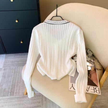 FA53406# 上小香风高级感蝴蝶结针织衫女秋冬新款设计感毛衣开衫 服裝批發女裝批發服飾貨源