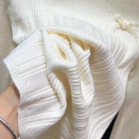 FA53450# 蝴蝶结蕾丝拼接针织衫女内搭半高领打底衫粉色独特漂亮减龄款上衣 服裝批發女裝批發服飾貨源