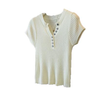 FA53470# 大码女装早春新款韩版胖MM高级感潮流设计感显瘦修身针织上衣 服裝批發女裝批發服飾貨源