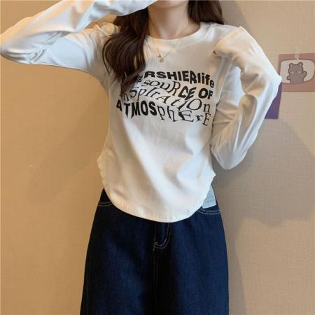 FA53530# 棉美式复古宽松高级设计感港味短袖女