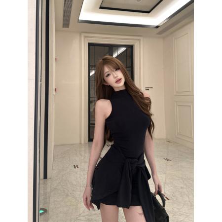 FA53571# 春装复古性感欧美两件套包臀连衣裙子短裙+防晒开衫两件套女