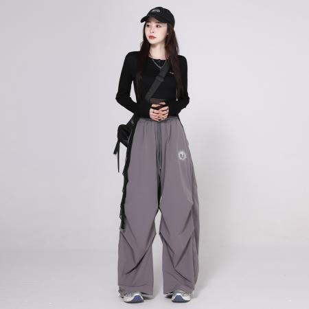 FA53597# 体操服露脐显瘦爵士舞演出服宽松减龄街舞超酷套装