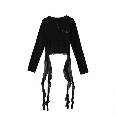 FA53597# 体操服露脐显瘦爵士舞演出服宽松减龄街舞超酷套装