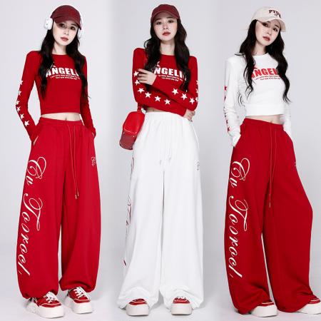 FA53601# 爵士舞显瘦宽松减龄演出服体操服街舞超酷套装