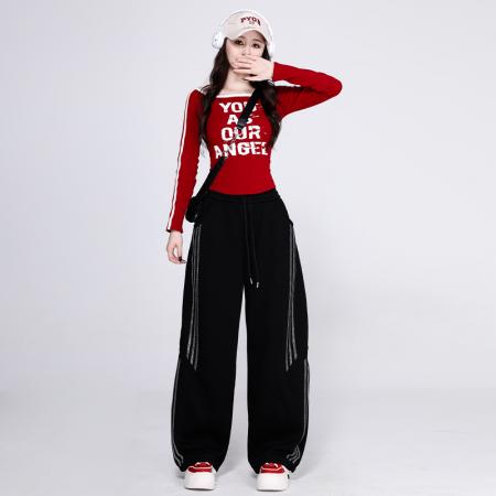 FA53602# 爵士舞演出服体操服露脐显瘦宽松减龄街舞超酷套装