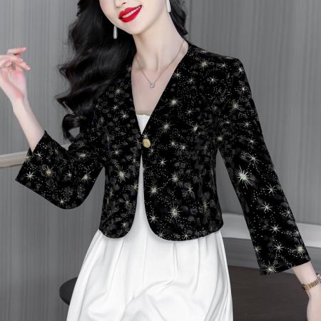 FA53609# 短外套女士春秋披肩外搭九分袖开衫配旗袍裙子外套