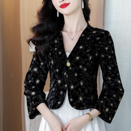 FA53609# 短外套女士春秋披肩外搭九分袖开衫配旗袍裙子外套