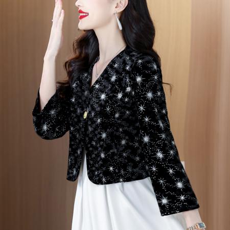 FA53609# 短外套女士春秋披肩外搭九分袖开衫配旗袍裙子外套