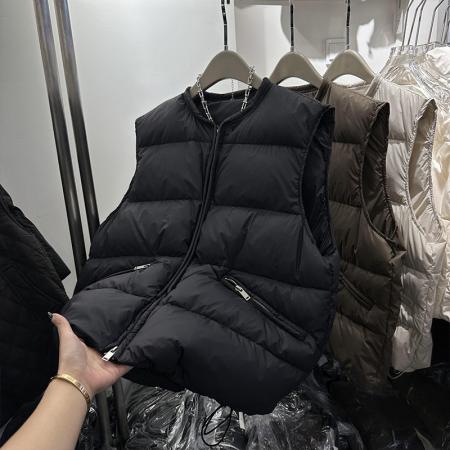 FA53697# 加厚羽绒棉服马甲女冬装新款欧韩货阔版抽绳领坎肩网红马夹