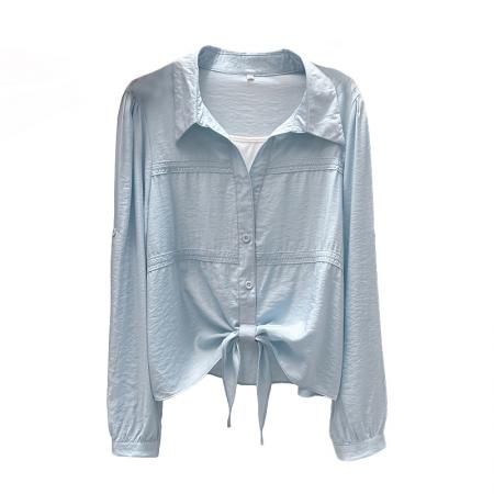 FA53723# 春装新款时尚洋气假两件拼接衬衫女长袖设计感小众气质减龄上衣潮 服裝批發女裝批發服飾貨源